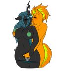  anthro anthrofied arm_grab avante92 big_breasts black_body blush breast_grab breasts changeling clothing duo equine eyes_closed facial_hair fan_character female fingering french_kissing friendship_is_magic from_behind_position fur green_nipples grope hair hand_on_breast hi_res horn horse kissing lactating long_hair male male/female mammal milk multicolored_hair mustache my_little_pony navel nipples nude orange_fur panties pony pussy pussy_juice queen_chrysalis_(mlp) sex simple_background teal_hair tongue tongue_out two_tone_hair underwear white_background 