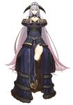 bare_shoulders black_eyes blue_dress boots breastplate breasts center_opening cleavage dress fire_emblem fire_emblem_cipher fire_emblem_echoes:_mou_hitori_no_eiyuuou full_body gradient_hair headband hidari_(left_side) large_breasts leg_lift lips lipstick long_hair makeup multicolored_hair official_art pink_hair purple_hair shade_(fire_emblem) solo thighs transparent_background very_long_hair 