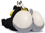  anthro bear big_breasts big_butt black_fur blue_eyes blush breasts butt claws female fur gillpanda_(character) huge_breasts huge_butt hyper hyper_butt looking_back mammal panda simple_background solo sssonic2 thick_thighs white_background white_fur 