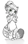  anthro clothed clothing feline female fur green_eyes hair mammal robyn_paperdoll simple_background smile solo striped_fur stripes tiger white_background white_hair white_nose 