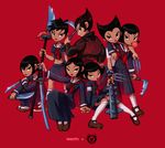  7girls ashi_(samurai_jack) daughters_of_aku multiple_girls samurai_jack sisters tagme weapons 