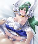  10s 1boy 1girl 2017 areola areolae armpit arms_up bangs blush breasts censored clenched_teeth dress fire_emblem fire_emblem:_rekka_no_ken fire_emblem_heroes green_eyes green_hair hair_between_eyes long_hair lyndis_(fire_emblem) medium_breasts mosaic_censoring nipples on_back panties panties_aside ponytail rape sex shiny shiny_hair shiny_skin sidelocks spread_legs tears thor_(deep_rising) tied_hair torn_clothes underwear wedding_dress white_panties 
