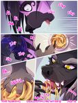  2017 aardwolf aardy anthro big_dom_small_sub black_fur black_nose butt canine claws comic digital_media_(artwork) duo eating english_text female food from_behind_position fur hair herr_aardy hyena larger_male male male/female mammal noodles nude onomatopoeia pink_fur raised_tail saliva sex size_difference sound_effects stripes table tail_grab teeth text tongue were werewolf wolf 