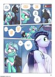 2017 amber_eyes animal_genitalia balls blue_hair blush clothed clothing comic curled_tail cutie_mark dialogue ears_back english_text equine eyes_closed female feral friendship_is_magic green_eyes hair hi_res horn horse looking_back lyra_heartstrings_(mlp) male mammal multicolored_hair my_little_pony nude open_mouth pegasus pony sheath shinodage shove shower sign soarin_(mlp) speech_bubble standing teal_skin teeth text thunderlane_(mlp) two_tone_hair unicorn water wet white_hair wings wonderbolts_(mlp) yellow_eyes 