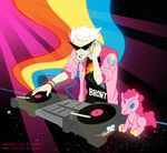  2012 blk-kitti_(artist) dj doll eyewear friendship_is_magic hair headphones my_little_pony pinkie_pie_(mlp) record sunglasses turntable_(disambiguation) white_hair 