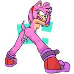  2016 abstract_background amy_rose anthro anus bare_shoulders black_nose breasts butt clothing female filthypally footwear gloves green_eyes hair half-closed_eyes headband hedgehog hi_res looking_back mammal masturbation nude open_mouth pink_hair pussy rear_view short_hair side_boob solo sonic_(series) sonic_boom standing vaginal vaginal_masturbation video_games 