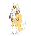  2017 anthro armwear breasts bridal_gauntlets canine claws clipboard clothing data_(wouhlven) digimon dipstick_ears dipstick_tail eyewear fan_character featureless_breasts featureless_crotch female fluffy fluffy_tail fox fur glasses green_eyes hi_res holding_object mammal markings multicolored_tail nude open_mouth purple_fur renamon simple_background socks_(marking) solo standing toe_claws tongue white_background white_fur wide_hips wouhlven yellow_fur yin_yang 