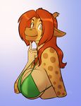  2017 amber_eyes anthro bikini breasts brown_hair clothing conditional_dnp female giraffe hair kadath mammal portrait puzzle_(kadath) solo swimsuit 