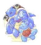  &#12431;&#12395; blush butt chubby cum gay group group_sex male nintendo overweight penis plain_background pok&#233;mon pokemon reptile scalie sex squirtle threesome train_position turtle video_games wartortle white_background 