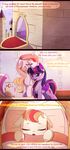  comic cutie_mark detaield_background equine feathers friendship_is_magic fur hair hooves horn magnaluna mammal my_little_pony princess_celestia_(mlp) purple_feathers purple_fur purple_hair smile twilight_sparkle_(mlp) white_fur winged_unicorn wings young 