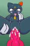  blush breasts cum featureless_breasts fizwack looking_at_viwer mammal nintendo penetation pok&eacute;mon pussy sneasel solo_focus sweat tongue tongue_out video_games 