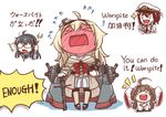  &gt;_&lt; :d absurdres ahoge black_footwear blonde_hair blush blush_stickers chibi chinese closed_eyes commentary corset dress embarrassed english female_admiral_(kantai_collection) full-face_blush glasses globus_cruciger hat headset highres kantai_collection kongou_(kantai_collection) lightning_bolt long_hair long_sleeves machinery mary_janes military military_hat military_uniform multiple_girls naval_uniform off-shoulder_dress off_shoulder ooyodo_(kantai_collection) opaque_glasses open_mouth peaked_cap pin.s scepter shoes short_hair simple_background sleeves_past_wrists smile sparkle standing translated uniform warspite_(kantai_collection) white_background white_dress xd 