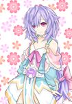  bare_shoulders braid dress highres long_hair neptune_(series) purple_eyes purple_hair pururut shishin_(shishintei) single_braid smile solo 