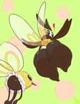  &lt;3 2017 ambiguous_gender anthro anus arthropod bee_fly big_butt big_thighs butt cutiefly digital_media_(artwork) duo female fly green_background hi_res huge_butt immortalstar insect insect_wings looking_back multi_limb nintendo pok&eacute;mon pok&eacute;morph puffy_anus pussy ribombee simple_background sweat thick_thighs video_games wide_hips wings 