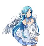  asuna_(sao) asuna_(sao-alo) blue_eyes blue_hair blue_ribbon blush breasts choker cleavage cowboy_shot detached_sleeves dress feathered_wings floating_hair hair_ribbon hands_together long_hair looking_at_viewer official_art pointy_ears ribbon ribbon_choker sleeveless sleeveless_dress small_breasts smile solo standing sword_art_online sword_art_online:_code_register transparent_background very_long_hair white_dress white_ribbon white_wings wings 
