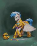  &lt;3 1jaz 2017 armor blood blue_hair equine fan_character friendship_is_magic green_eyes hair helmet male mammal melee_weapon my_little_pony pegasus royal_guard_(mlp) solo sword weapon white_hair wings 