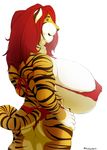  akkusky anthro big_breasts bikini breasts butt clothing feline female huge_breasts hyper hyper_breasts mammal nipple_bulge smile solo standing swimsuit tiger tight_clothing 