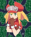  1girl big_hat blonde_hair gloves green_eyes math red_hat rockman rockman_dash roll_caskett 