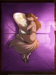  2017 anthro basitin body_pillow breasts brown_fur brown_hair canine chest_tuft duo featureless_breasts female fur grey_fur hair keidran keith_keiser larger_female male male/female mammal natani pillow romantic_couple scar size_difference smaller_male smile tom_fischbach tuft twokinds wolf yellow_eyes 