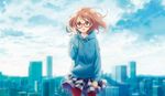  kuriyama_mirai kyoukai_no_kanata megane pantyhose sweater 