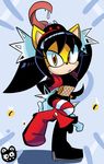  anthro archie_comics black_hair cat clothed clothing feline female fur hair heroesofstar honey_the_cat mammal signature simple_background solo sonic_(series) yellow_fur 