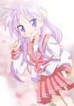  hiiragi_kagami lucky_star pink_neckwear purple_hair ryouou_school_uniform school_uniform serafuku twintails yamasaki_wataru 