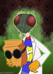  antennae arthropod big_eyes brown_background cartoon_network clothed clothing coat doctor dr._flug drooling eyewear fangs fly gas gloves goggles hair hat headgear hi_res human hybrid insect jenfoxworth lab_coat male mammal open_mouth pants paper_bag saliva scientist sharp_teeth shirt simple_background solo standing teeth tongue tongue_out top_hat villainous villainous_(series) what_has_science_done 