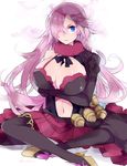  artist_name bad_id bad_pixiv_id blue_eyes boots bow breasts chon_(chon33v) cinderella_(sinoalice) cleavage closed_mouth crossed_arms crossed_legs dark_skin eyelashes frills full_body hair_over_one_eye high_heel_boots high_heels highres huge_breasts large_breasts long_hair looking_at_viewer navel pink_hair shiny shiny_hair shiny_skin sinoalice sitting sketch skirt solo white_background 