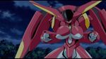  animated animated_gif attack breasts huge_breasts mecha night outdoors shinkon_gattai_godannar!! shooting sky solo standing valspinner wings 