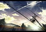  cloud cloudy_sky fence house letterboxed louders no_humans original power_lines scenery sky window 