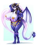  2017 big_breasts breasts camel_toe clothing dancing dragon female hair horn huge_breasts invalid_tag jewelry mleonheart scalie spade_tail swissy wings 