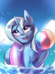  2017 absurd_res ball beach_ball blush cloud equine female feral friendship_is_magic hair hi_res horn inner_tube long_hair mammal mrscurlystyles multicolored_hair my_little_pony open_mouth partially_submerged purple_eyes sky solo trixie_(mlp) two_tone_hair unicorn water 