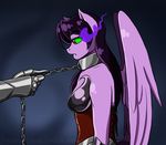  2016 anthro armor brainwashing chain chain_leash clothing collar corset duo equine eye_mist fan_character feathered_wings feathers female gauntlets gloves hair hasana-chan hypnosis leash lingerie long_hair mammal mind_control my_little_pony pegasus red_eyes slave wings 