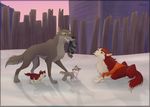  adoption aleu attempted_escape balto balto_(film) bandanna bath_time canine carried cub cute dog father husky jenna_(balto) kodi_(balto) little_ronak_(wolf_form) mammal maternal mother parent tacianap wolf-dog wolf_pup young 