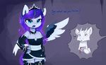  anthro blue_eyes clothed clothing cosmic_hair dragon duo equine feathered_wings feathers female friendship_is_magic horn luna_(disambiguation) magnaluna mammal my_little_pony princess_luna_(mlp) standing winged_unicorn wings 