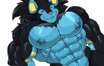  abs anthro areola biceps big_nipples black_fur blue_fur blue_nipples dirty-canvas eyes_closed fur huge_muscles luxray male mane muscular muscular_male nintendo nipples nude pecs pink_nose pok&eacute;mon pok&eacute;mon_(species) pok&eacute;morph quads serratus smile solo video_games yellow_fur yellow_skin 