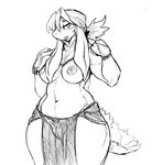  anthro big_breasts black_and_white breasts clothed clothing female final_fantasy final_fantasy_tactics front_view guoh hair hand_on_breast hi_res loincloth looking_at_viewer monochrome navel nipples nu_mou partially_clothed ponytail pubes pussy simple_background sketch skimpy slightly_chubby slit_pupils solo square_enix standing thick_thighs topless translucent transparent_clothing video_games white_background wide_hips 