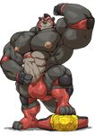  abs alpha_channel anthro balls bear belt biceps big_muscles clothed clothing erection grisser humanoid_penis legwear looking_at_viewer male mammal mask muscular muscular_male nipples nude pecs penis simple_background smile solo thong transparent_background underwear vein 