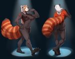  2016 anthro big_breasts big_butt breasts butt female green_eyes hair justmegabenewell mammal nipples nude pussy red_panda solo white_hair 