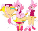  2016 anthro big_butt boon_(vimhomeless) butt clothed clothing crossdressing equine female flat_chested holding_butt horn leggings legwear lipstick looking_at_viewer looking_back makeup mammal rear_view simple_background sitting solo thong unicorn vimhomeless whale_tail 