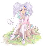  1girl bird boots dress long_hair meredy purple_eyes purple_hair quickie smile tales_of_(series) tales_of_eternia twintails 