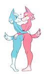  &lt;3 alpha_channel animal_crossing anthro big_breasts blue_fur boop breast_squish breasts breasts_frottage butt butt_grab canine dakkpasserida duo female female/female freya_(animal_crossing) fur hand_on_butt hands_behind_back hi_res hug mammal nintendo nipples nude nuzzling pink_fur side_boob skye_(animal_crossing) slightly_chubby smile standing tiptoes video_games white_fur wolf 