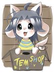  artist_request black_eyes cat_ears dog_tail furry grey_hair open_mouth temmie undertale 