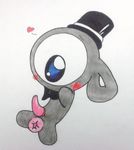  &lt;3 1_eye animal_genitalia animal_penis anus blue_eyes blush bow bow_tie clothing cute erection feral figaro_(character) glury_the_unown grey_skin hat looking_down male nintendo penis pink_penis pok&eacute;mon puffy_anus simple_background solo swollen tapering_penis top_hat unown unown_f video_games white_background young 