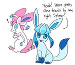  ! duo eeveelution glaceon nintendo pok&eacute;mon robosylveon simple_background sylveon video_games 