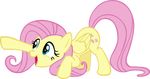  crouching cutie_mark equine feathered_wings feathers female feral fluttershy_(mlp) friendship_is_magic hair long_hair mammal my_little_pony open_mouth pegasus pink_hair simple_background smile solo wcctnoam_(artist) wings yellow_feathers 