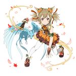  animal_ears breasts bridal_gauntlets brown_hair cat_ears dress flower full_body hair_flower hair_ornament hair_ribbon highres holding holding_sword holding_weapon long_hair looking_at_viewer official_art orange_flower petals pina_(sao) red_eyes red_ribbon ribbon short_dress short_sword short_twintails silica silica_(sao-alo) small_breasts smile solo sword sword_art_online sword_art_online:_code_register thighhighs transparent_background twintails weapon white_legwear 
