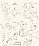  ambiguous_gender anthro baby bed black_and_white canine clothed clothing comic crying dialogue disney english_text feels female fox fur group hi_res judy_hopps lagomorph male mammal monochrome nick_wilde rabbit smile sprinkah tears text young zootopia 