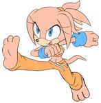  2016 action_pose anthro athletic blueborn bra clothed clothing echidna elizabeth_(mileymouse) female fighting_stance foot_focus kick mammal monotreme navel paws ponytail smile smirk solo sports_bra sweatband underwear 