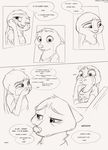  ambiguous_gender anthro baby black_and_white canine clothed clothing comic crying dialogue disney english_text feels female fox fur group hi_res judy_hopps lagomorph male mammal monochrome nick_wilde rabbit smile sprinkah tears text young zootopia 